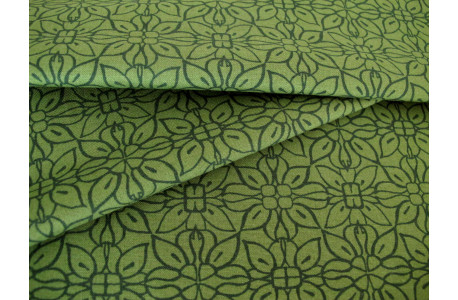 Baumwollstoff Ornamente grün Stoff Baumwolle Blumen