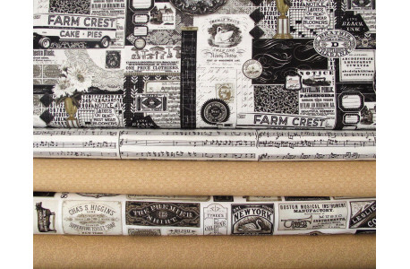 Stoffpaket Baumwolle Junk Journal Label Blumen Schmetterlinge 75016
