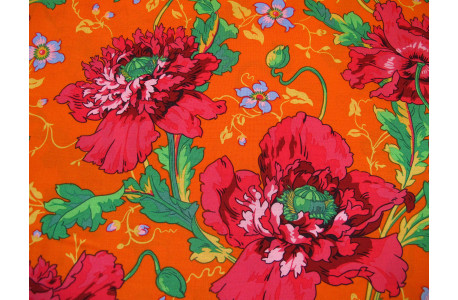 Patchworkstoff Kaffe Fassett Baumwolle Stoff Blumen Mohnblumen