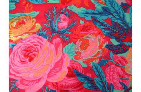 Patchworkstoff Kaffe Fassett Baumwolle Blumen große Rosen