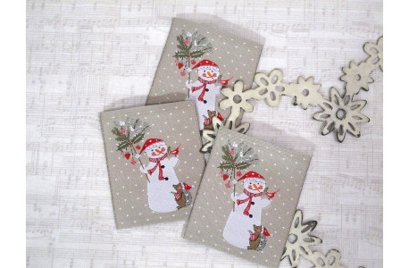 Label acufactum Schneemann Aufnäher Etikett Patches