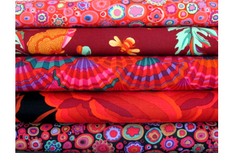 Patchwork Stoffpaket Kaffe Fassett Baumwolle Stoffe Blumen rot 75061