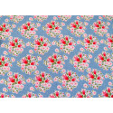 Fat Quarter Tilda Stoff Blumen blau rot