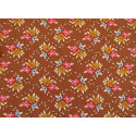 Fat Quarter Tilda Stoff Blumen braun