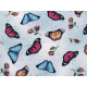Fat Quarter Blumen Schmetterlinge hellblau Stoff Baumwolle Falter Motten
