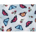 Fat Quarter Blumen Schmetterlinge hellblau