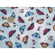 Fat Quarter Blumen Schmetterlinge hellblau Stoff Baumwolle Falter Motten