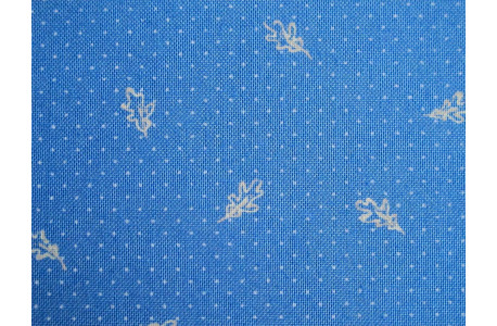 Fat Quarter blau Eichenblatt Baumwolle Stoff Blumen Punkte Pünktchen