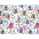 Stoffpaket Baumwolle Häuser acufactum Blumen Vögel Kinderstoffe 72050
