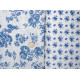 Stoffpaket Baumwollstoffe Blumen Vögel blau weiß