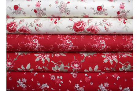 Patchwork Stoffpaket Baumwollstoffe Blumen Rosen 75043