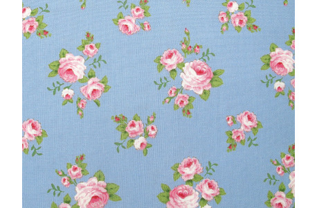 Tilda Stoff Rosen blau Patchworkstoff Baumwolle Blumen Sunday Brunch