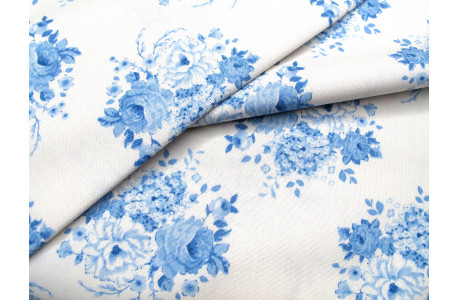 Tilda Stoff Rosen Sunday Brunch Baumwolle Blumen Mia Blue