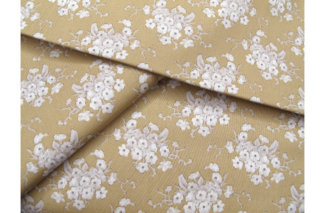 Tilda Stoffe Blumen sand Patchwork Baumwolle Sunday Brunch Blümchen 