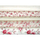 Patchwork Stoffpaket Blumen rosa vanille Rosen Schrift Text Baumwolle Stoff75047