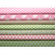 Tilda Stoffpaket Blumen Punkte Baumwolle Stoffe rosa grün 77005