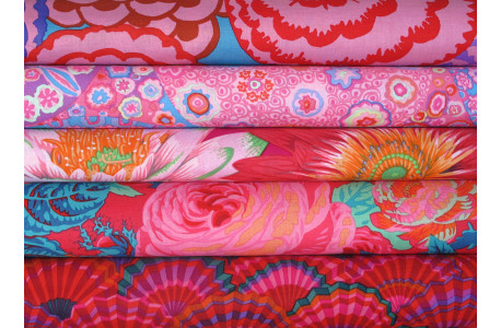 Stoffpaket Baumwolle Blumen Dots Schmetterlinge Kaffe Fassett