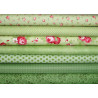 Patchwork Stoffpaket Baumwolle Rosen Punkte Blumen grün Stoff