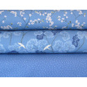 Stoffpaket Baumwolle Kirschblüten blau 73001