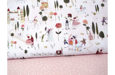 Stoffpaket acufactum Märchen Blumen Baumwolle Stoff Silke Leffler kinderstoff72032
