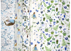 Stoffpaket daniela acufactum drescher elfen Blumen Gräser Gießkannen Baumwolle Stoffe