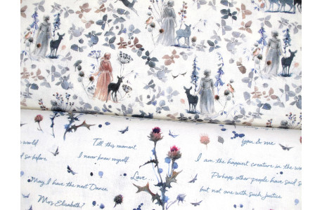 Stoffpaket acufactum Baumwolle Stoff Blumen Tiere Rehe Vögel Jane Austen My Dear Jane 72052