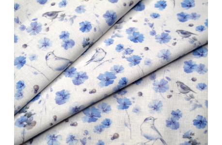 acufactum Stoff Blüten und Vögel