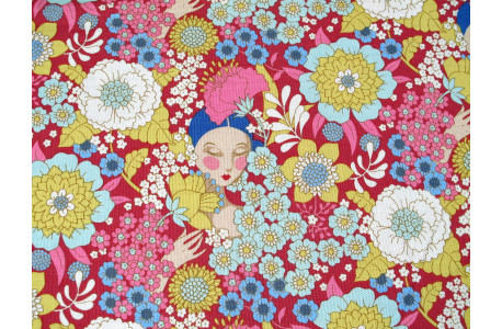 Tilda Stoff Blumen Frauen Wallflower Baumwolle vintage 