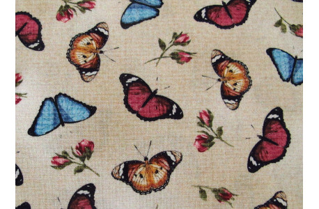 Fat Quarter Stoff Baumwolle Schmetterlinge Tiere Rosen Blumen Butterfly Basic