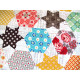 Fat Quarter Stoff Baumwolle Sterne Hexagon Flea Market