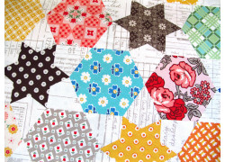 Fat Quarter Stoff Baumwolle Sterne Hexagon Flea Market