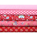 Tilda Stoffpaket Blumen rot rosa 75081