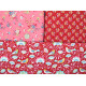 Tilda Stoffpaket Baumwolle Vögel Punkte Blumen Stoffe rot rosa 75081