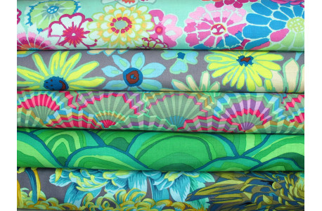 Stoffpaket Kaffe Fassett grün Baumwolle Stoffe Blumen 75080