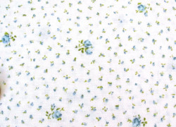 Rosenstoff Dover blau weiß Blumen Baumwolle Stoff Röschen Patchworkstoff
