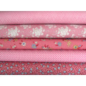 Tilda Stoffpaket Blumen Punkte pink 75083