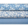 Stoffpaket Blumen Baumwolle Rosen Punkte Libellen Stoff blau weiß