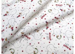 Stoff Weihnachten Schneemann Baumwolle Kinderstoff Weihnachtsstoff Winterstoff Sterne PunkteEmmit and Ivy
