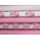 Tilda Stoffpaket Rosen Blumen Sterne Punkte Baumwolle Stoff Sterne pink 75084