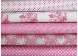 Tilda Stoffpaket Rosen Blumen Sterne Punkte Baumwolle Stoff Sterne pink 75084