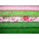 Patchwork Stoffpaket Blumen Rosen Baumwolle Stoffe Beeren grün pink 75087