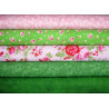 Patchwork Stoffpaket Blumen Rosen Baumwolle Stoffe Beeren grün pink 75087