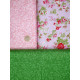 Patchwork Stoffpaket Blumen Rosen Baumwolle Stoffe Beeren grün pink 75087