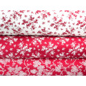 Stoffpaket Blumenstoffe rot weiß 73039