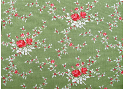 Tilda Stoffe grün Rosen Blumen Baumwolle Merry Little Christmas