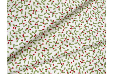 Tilda Stoffe Baumwolle Beeren Blätter Weihnachten Mistelzweig Merry Little Christmas
