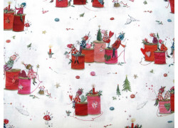 Baumwollstoff acufactum Engel Garnrollen Fadenspiel Weihnachten