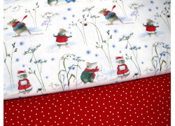 Stoffpaket Daniela Drescher Mäuse Baumwolle Weihnachtsstoff Kinderstoff Tupfen Dots Punkte 72060
