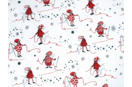 Baumwollstoff acufactum Fadenengel Weihnachten Silke Leffler Stoff Baumwolle Engel