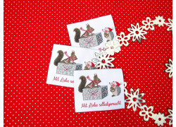 Label acufactum Eichhörnchen Igel Patch Aufnäher Web-Etikett webetikett Tiere